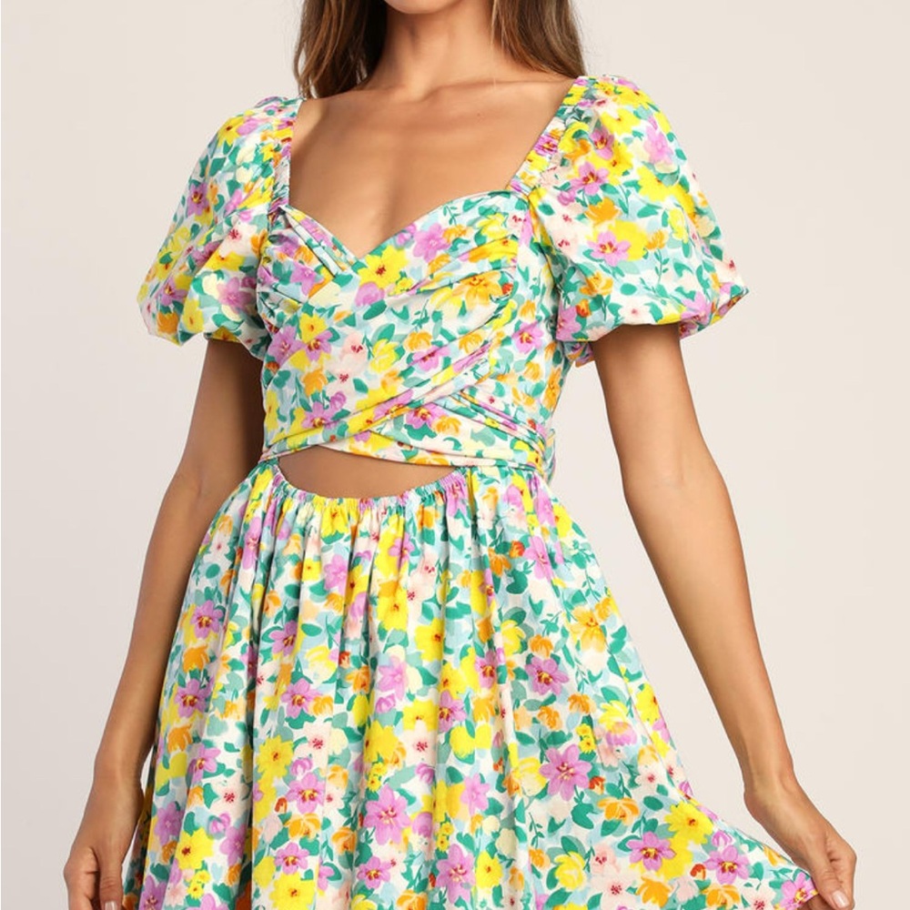 Lulu's Floral Mini Dress - Multicolor